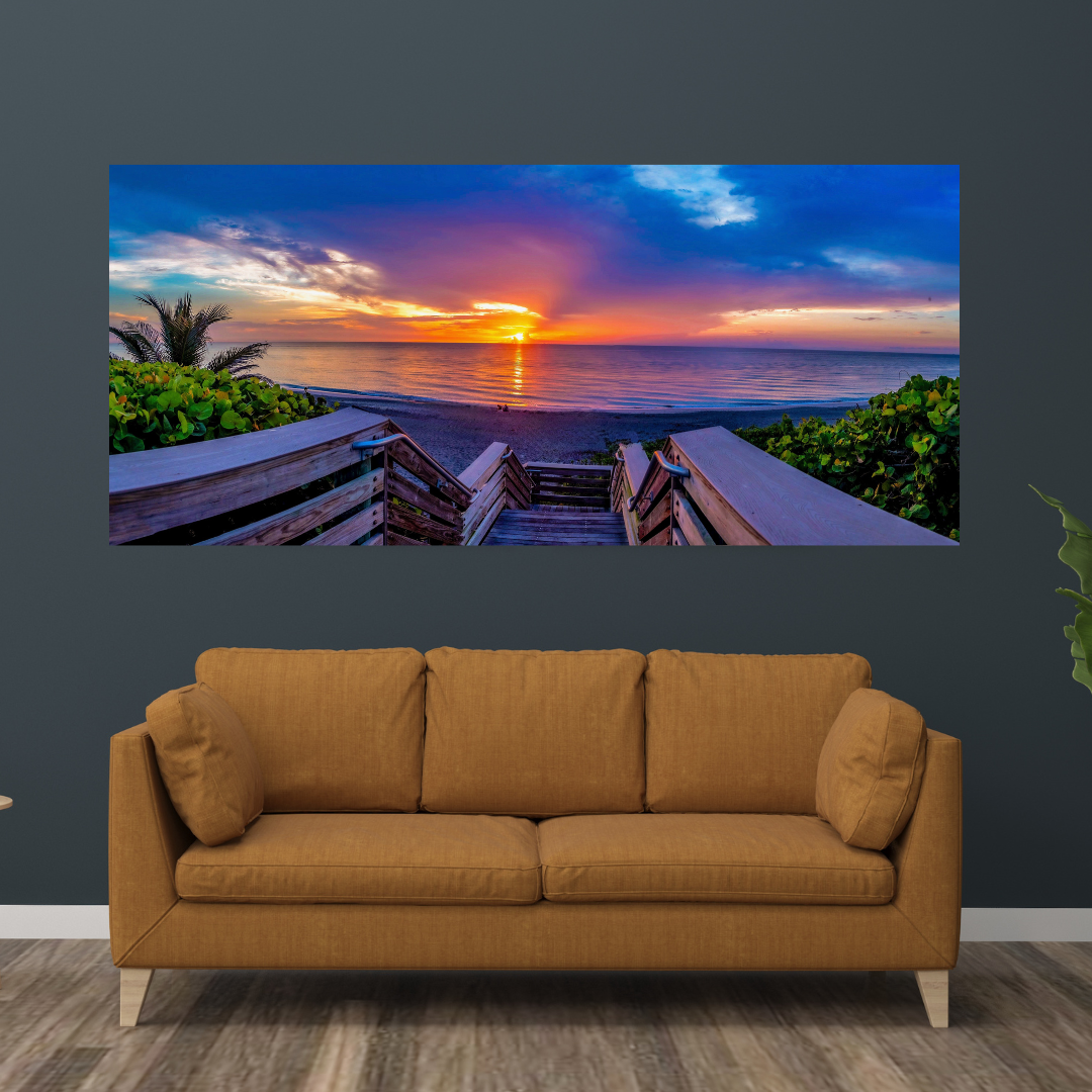 Juno Beach Sunrise – Panoramic Coastal Glow